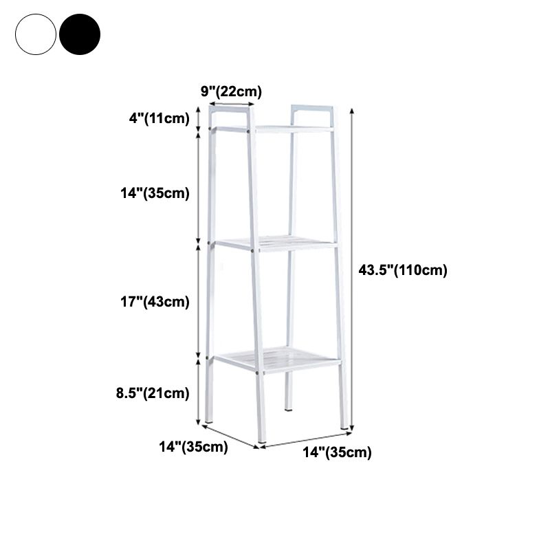 Modern Style Bookshelf Ladder Open Back Metal Bookcase for Home