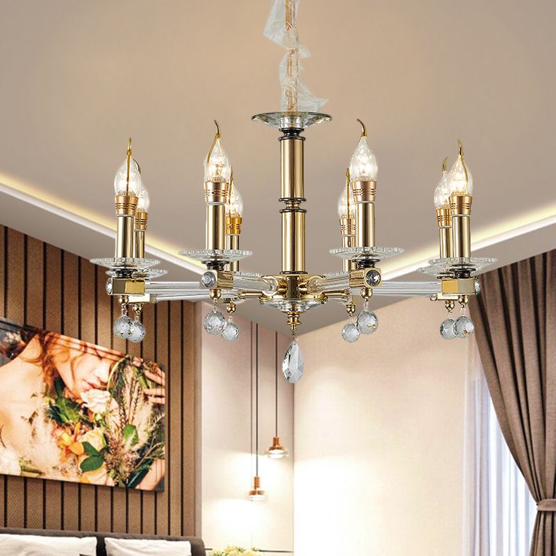 Crisstal draping en or d'éclairage de lustre