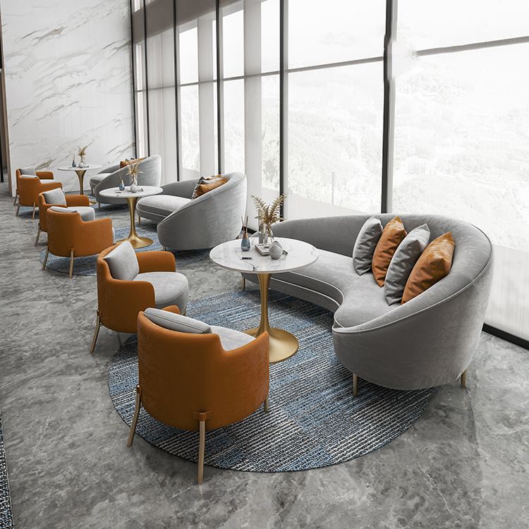 Velvet Tight Back Sofa with Tuxedo Arm and Grey Upholstery for Living Room
