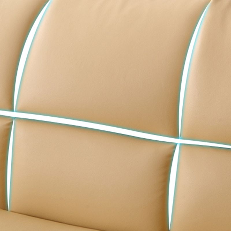 Glam Leather Pillow Top Arms Sleeper Sofa Biscuit Back Upholstered Sofa Bed