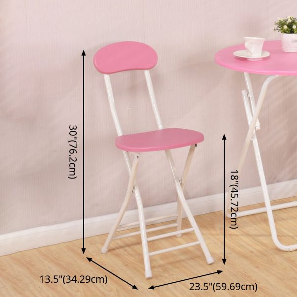 Folding Dining Table Set with Round Top and White Base Table Set for Home Use