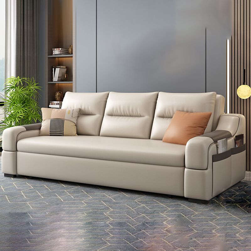 Contemporary Foldable Futon Sleeper White Futon Sleeper Sofa with Storage