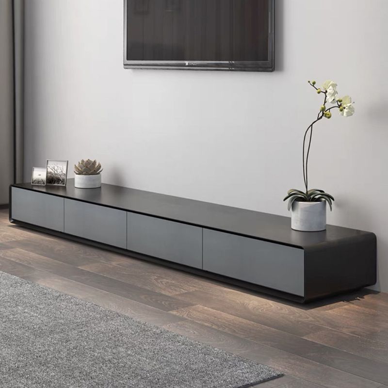 Wooden Enclosed Storage TV Stand Industrial Home TV Cabinet with Drawers