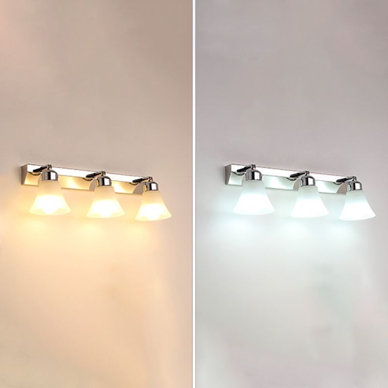 Silver Bell Mirror Lighting Modern Style Stainless Steel Wall Sconce Light Fixture