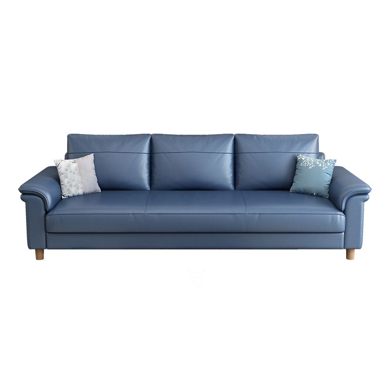 Stain Resistant Faux Leather Sofa Couch Pillow Top Arm Settee Couch with Pillows