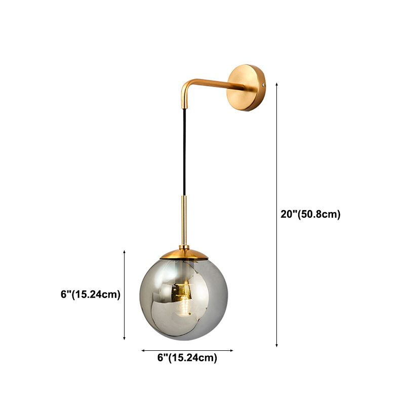 Accesorios de iluminación de pared orbe de estilo de estilo moderno 1 iluminación de pared de luz