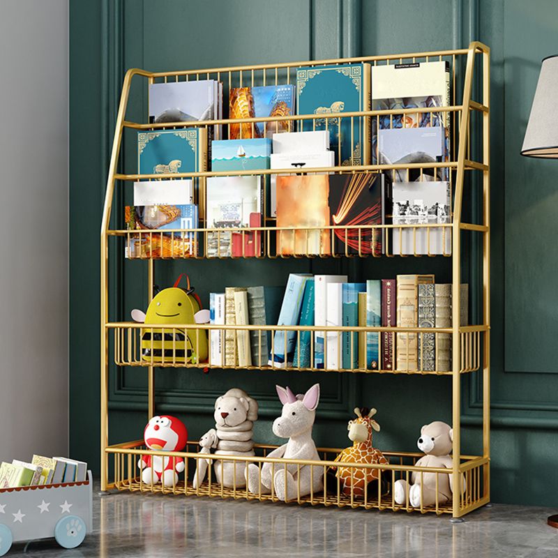 Office Closed Bookshelf Modern Metal Bookcase with Rectangle Shelves