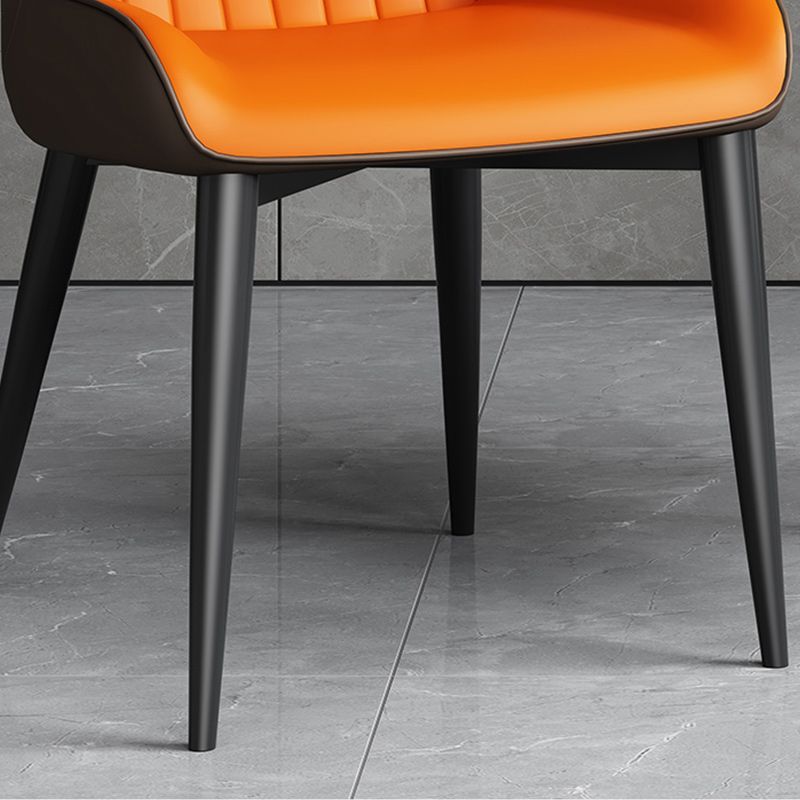 Contemporary Leather Side Chair Wingback Side Chair for Dining Room