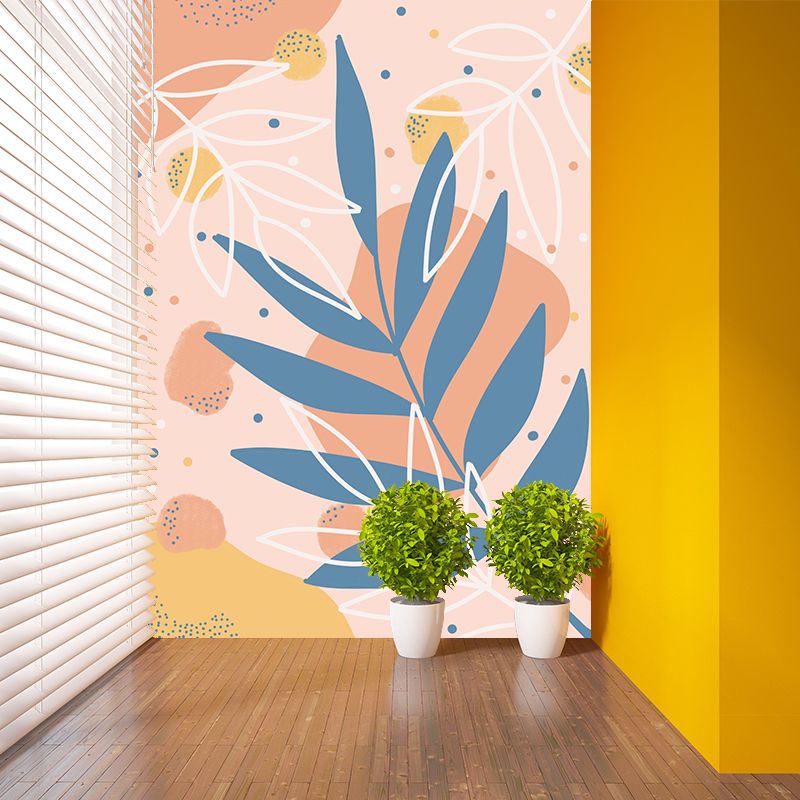 Modern Style Illustration Mural Wallpaper Plant Pattern Indoor Wall Mural