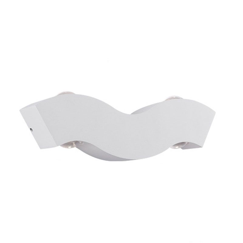 Weiße geometrische LED -wasserdichte Wandlampe in modernen kreativen Lack Aluminium Wandlampe