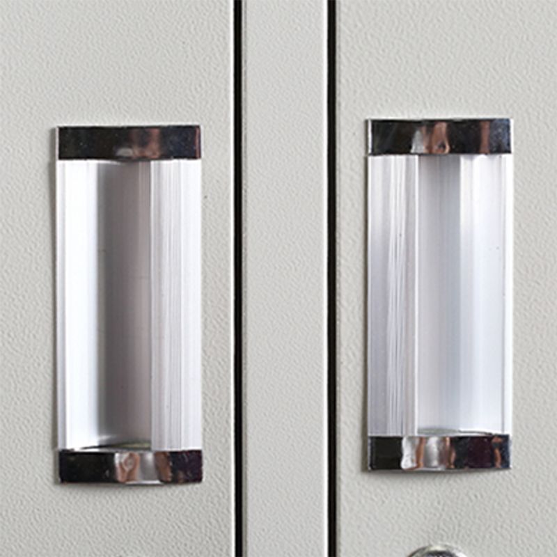 Contemporary Style Wardrobe Armoire Grey Steel Wardrobe Cabinet