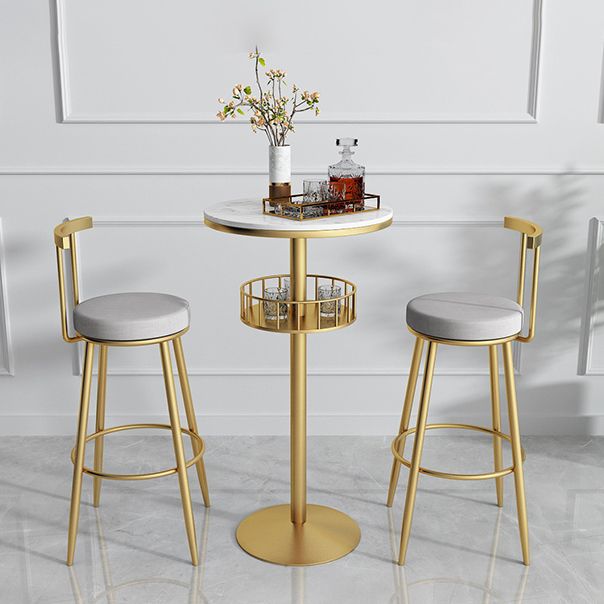 Glam Stone Bar Table Set 1/3 Pieces Round Counter Table for Indoor