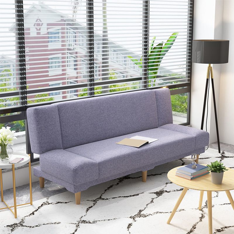 Contemporary Tight Back Armless Settee Convertible Linen Sofa Bed