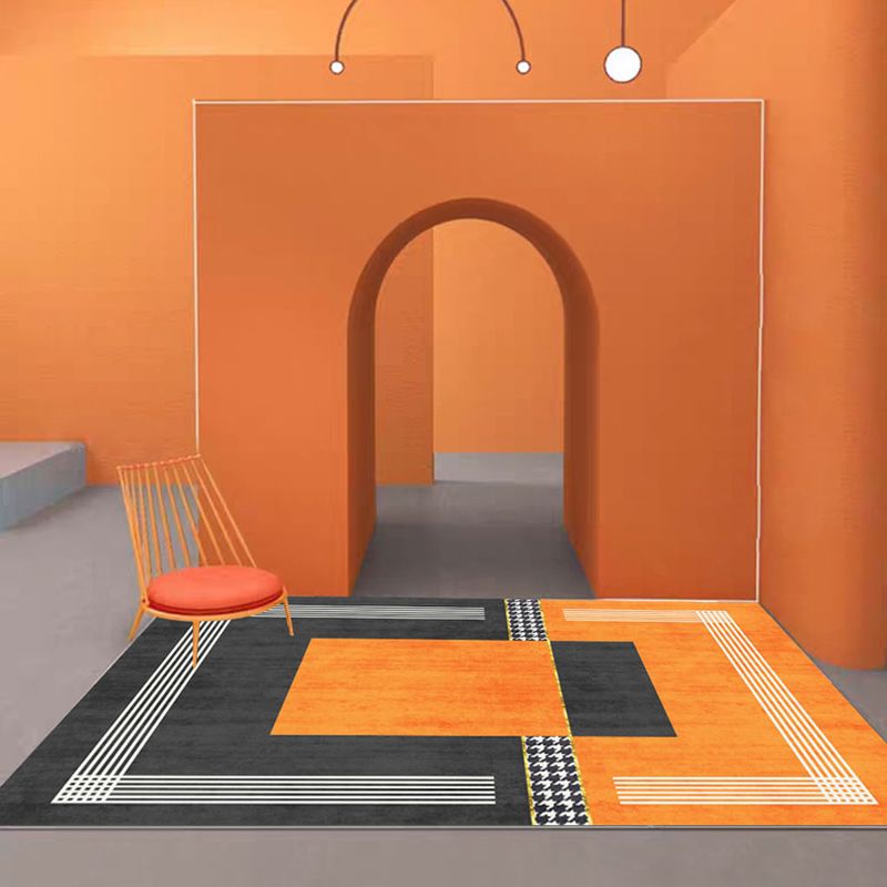 Luxury Houndstooth Print Carpet Polyester Indoor Rug Non-Slip Backing Rug for Living Room