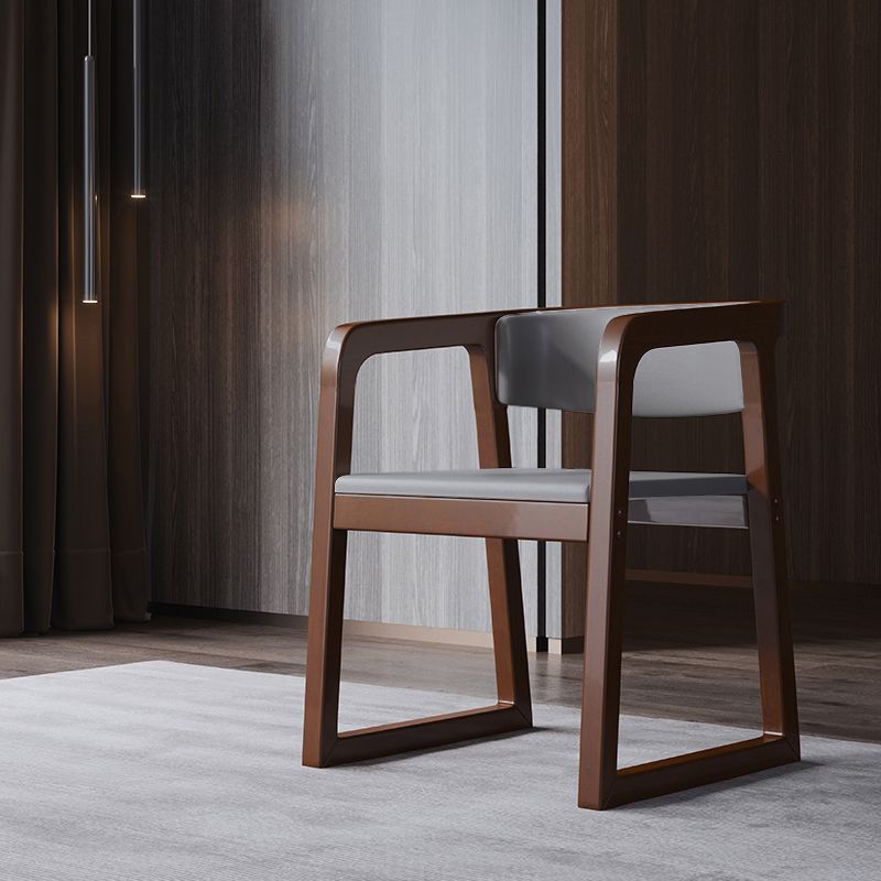 Wood Contemporary Style Indoor with Arm Chair Open Back Dining Side Chairs