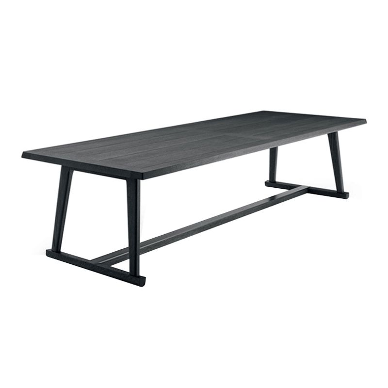 Mesa moderna de madera sólida para mesa de comedor rectangular de restaurantes con base de caballete