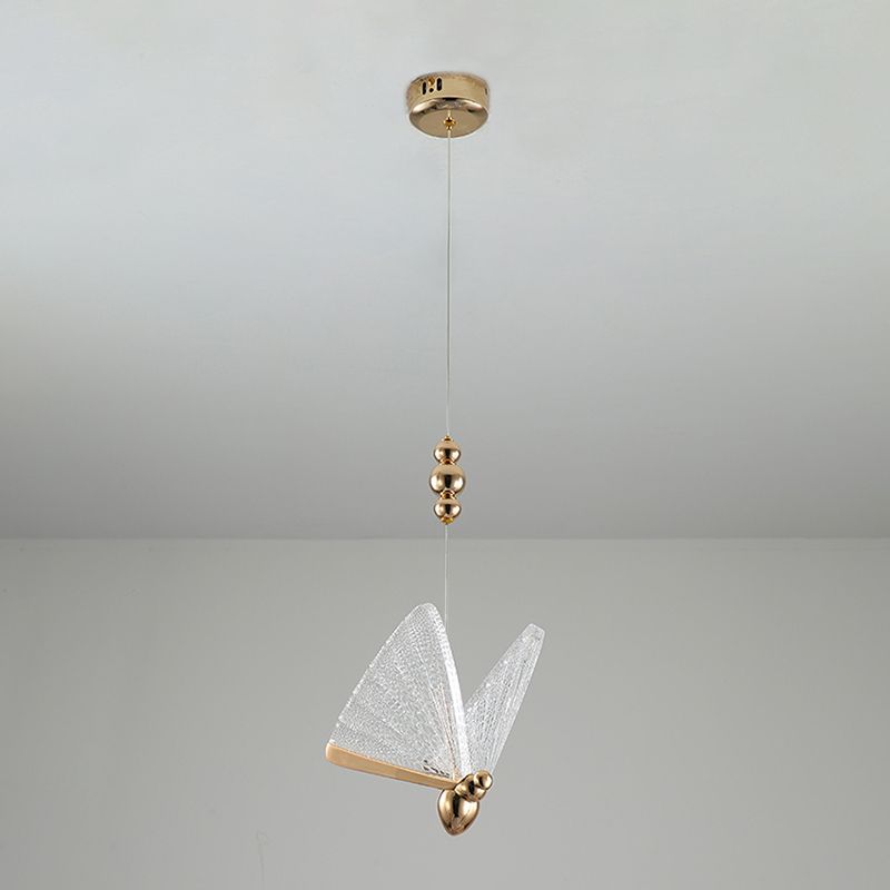 Lámparas colgantes de mariposa acrílica en moderna iluminación colgante de metal LED de estilo creativo