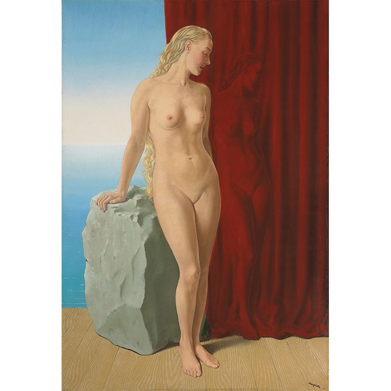 Bare Woman Portrait Wall Murals Surrealism Smooth Surface Wall Covering for Home