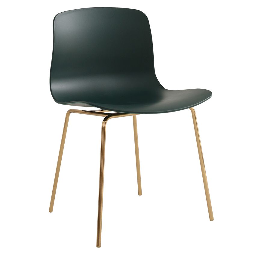 Sillas de comedor de metal contemporáneo, sillas sin brazos, sillas de comedor de plástico para restaurante