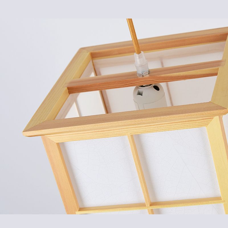 Rechteckige Handelsheime beleuchten japanisches Holz 1-Licht-Restaurant Droplampe