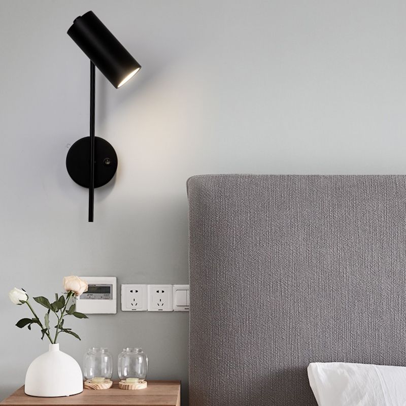 Nordic Style Metal Wall Light Cylinder 13.5" High Reading Wall Sconce for Bedroom