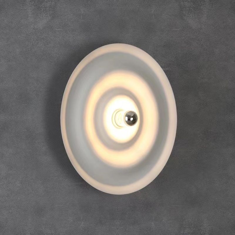 Modern Metal Wall Sconce Circular Shape Wall Light with Aluminum Shade for Bedroom
