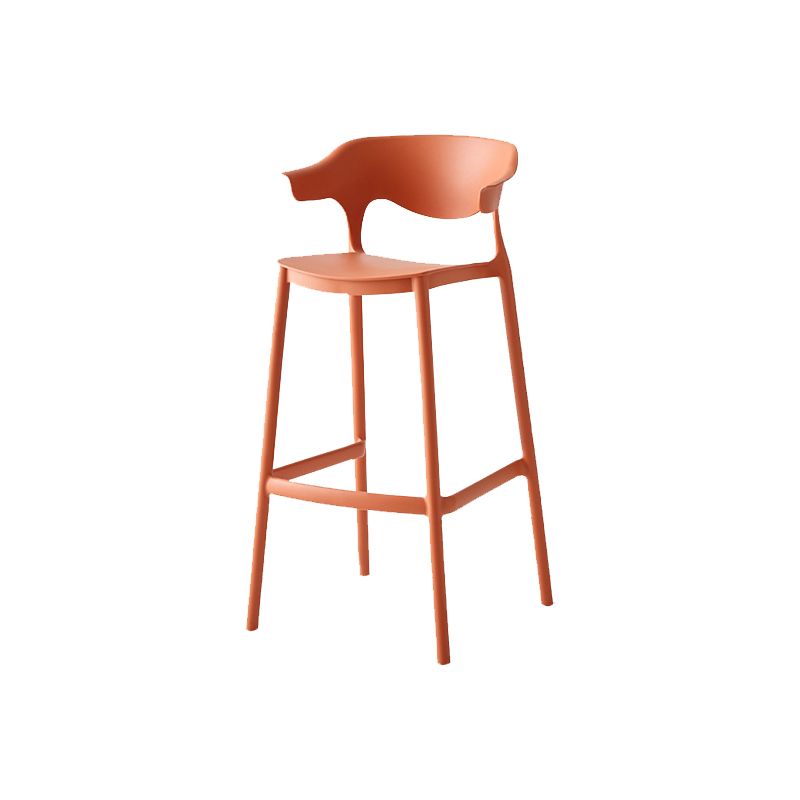 Indoor Plastic Armless Bar Height Stool Industrial Stackable Low Back Bar Stool