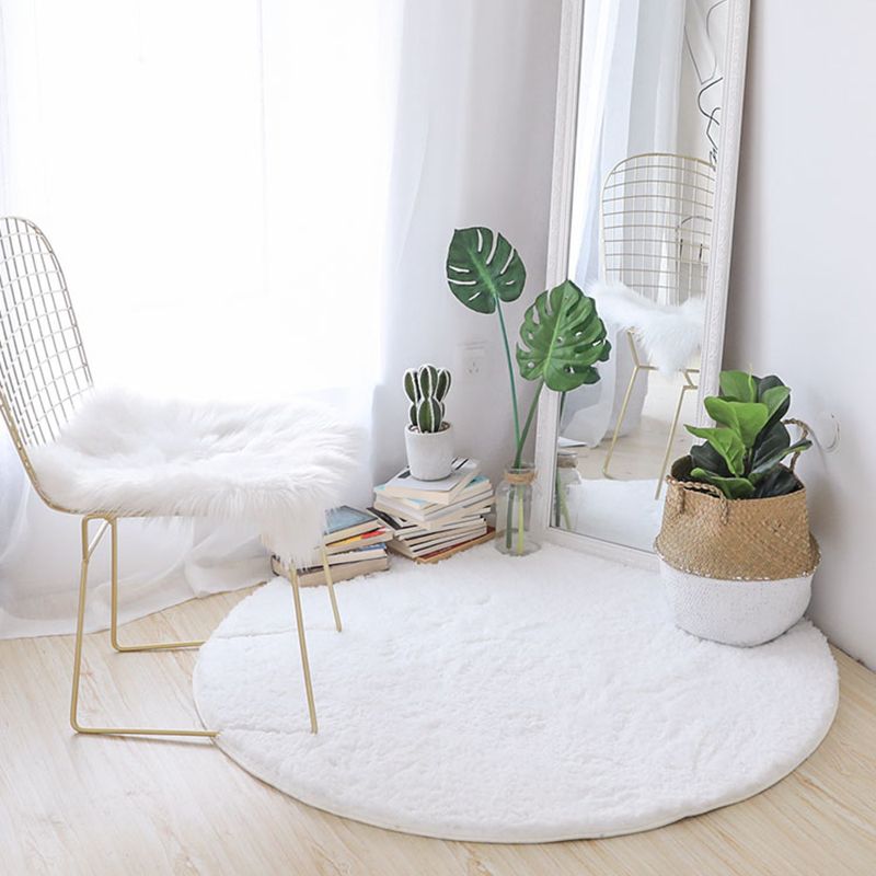 Weißer Wohnzimmer Tee Rug Plüsch fester Farbbereich Teppich Easy Care Area Teppich