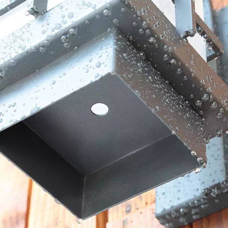 Black Retro Metallic Wall Sconce with Gooseneck Arm Rectangle Milk White Shade Waterproof Wall Lamp