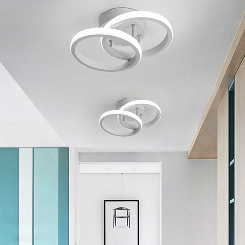 Geometric Semi Mount Lighting Simple Style Metal LED Aisle Semi Flush Light Fixture