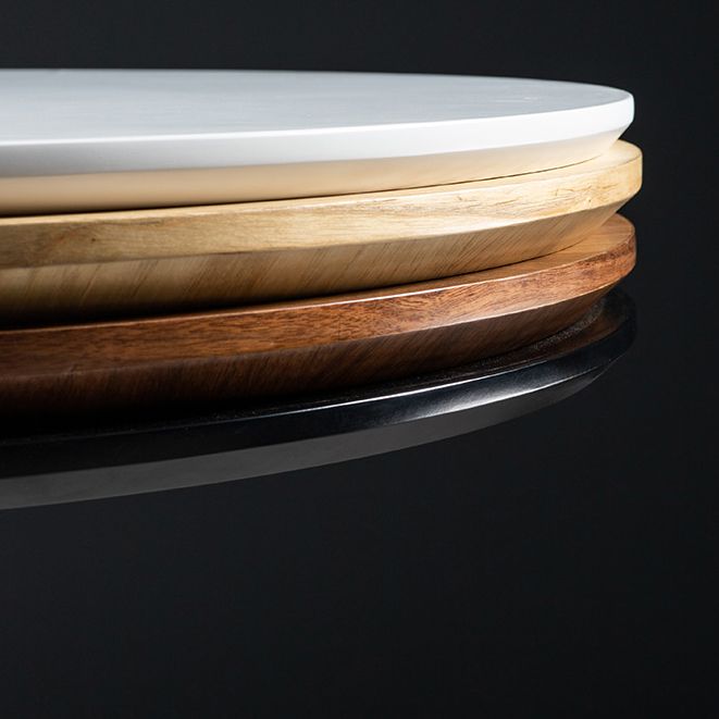 Modern Round Bar Dining Table Indoor Wood Top Bar Height Table Metal Base 42-Inch Top