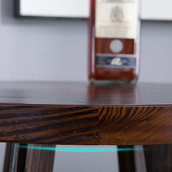 Brown Solid Wood Pub Table Set 1/3 Pcs Bar Table with Wooden Stools