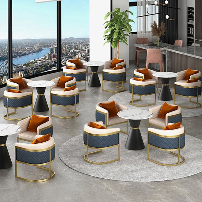 White Stone Dining Set for Kitchen 1/2/5 Pieces Modern Round Table Set