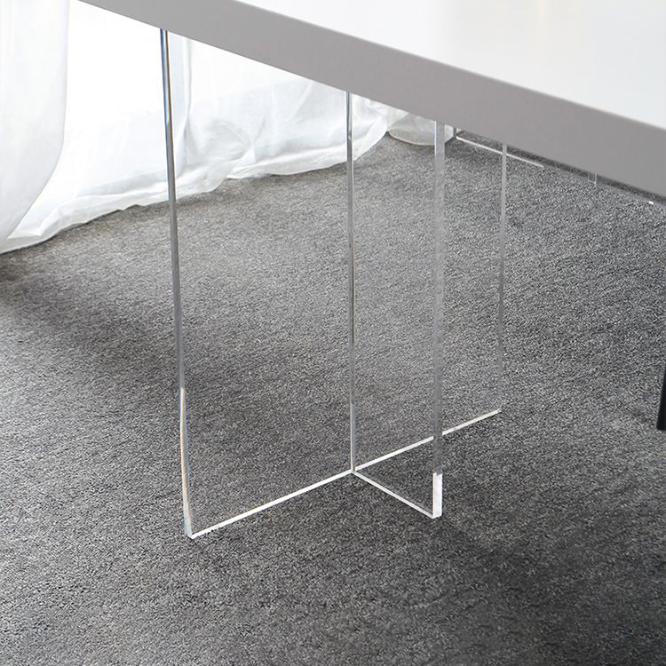 Base transparente Double guéridon moderne plateau en pierre Table de dîner cuisine maison