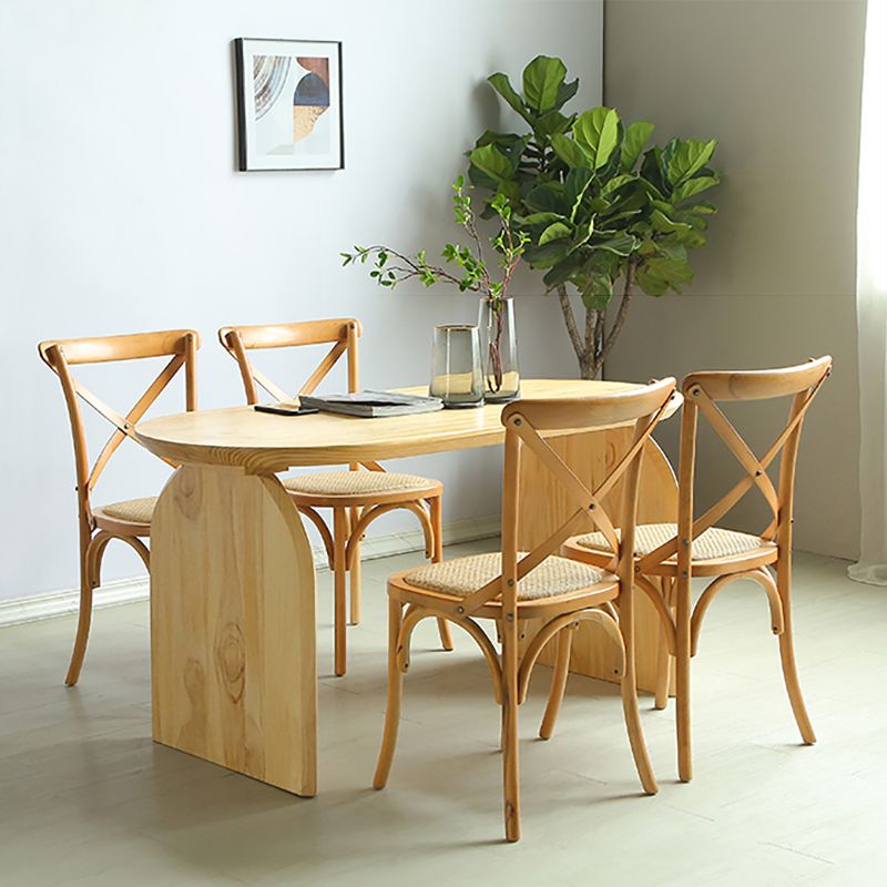 Oval Dining Table Solid Wood Contemporary Style Table for Home Kitchen