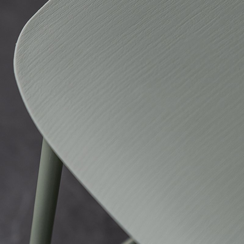 Rectangular Modern Plastic Bar Stool Backrest Footrest Counter Stool with Iron Legs