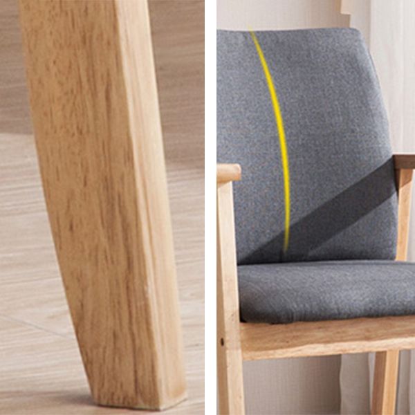 Chaise de salle à manger en bois de fauteuil à dossier solide en bois d'hévéa scandinave pour la maison