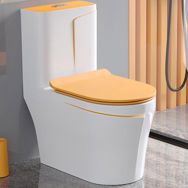 Skirted Traditional Flush Toilet Floor Mount One-Piece Toilet with Slow Close Seat