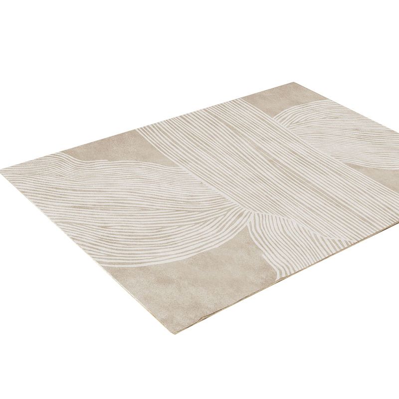 Brown Tone Rug Industrial Style Living Room Carpet Polyester Washable Area Rug