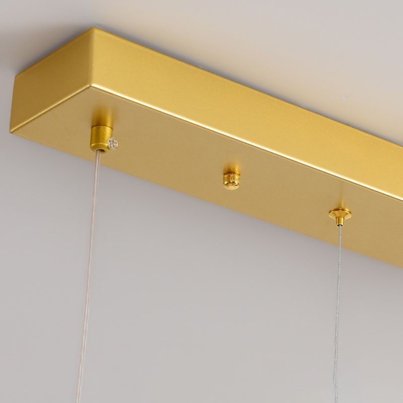 Modern Style Linear Shape Island Lights Metal 2 Light Chandelier for Living Room