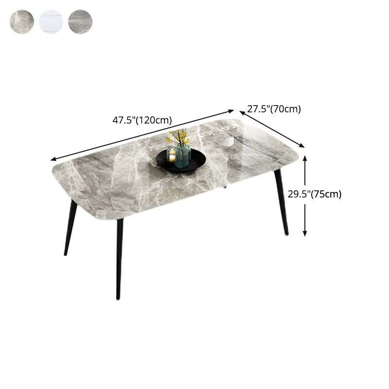 Industrial Style Dining Site Table Rectangle Stone Furniture with 4 Legs