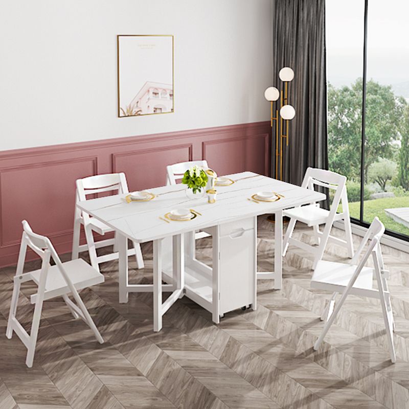Rectangle Shape Table Contemporary Folding Dining Room Collection for Home