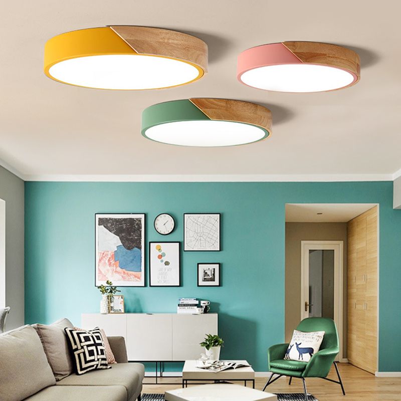Simple Modern Nordic Style LED Flush Mount Lighting for Living Room Dining Room