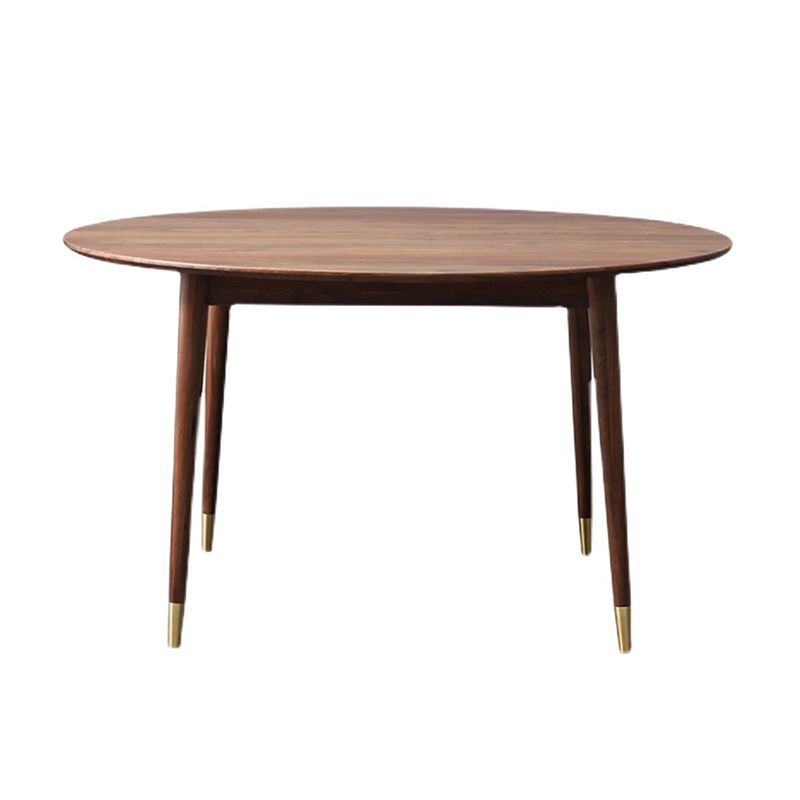 Contemporary 1/2/5/6 Pieces Furniture Round Solid Wood Dining Set in Brown