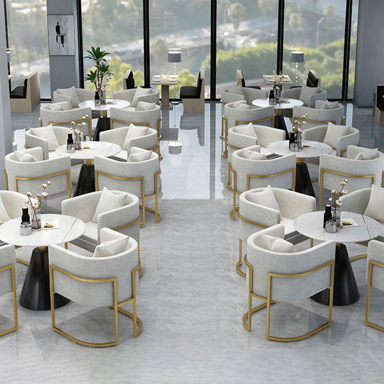 Sintered Stone Dining Table Modern Round Dining Table with Pedestal Base