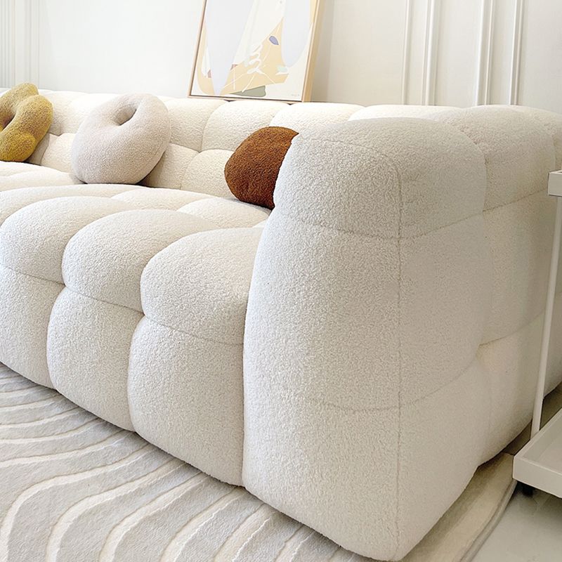 Scandinavian Biscuit Back Sofa Tuxedo Arm Loveseat for Living Room