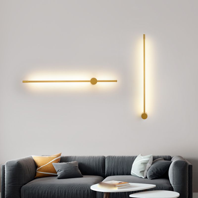 Minimalist Metal Wall Light Straight Shape LED Wall Sconce for Bedroom