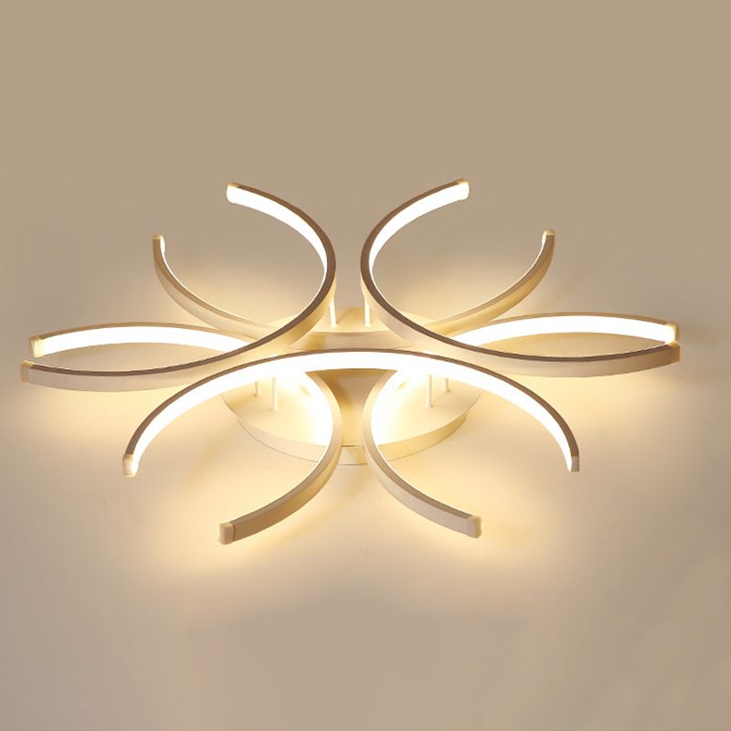 White Sputnik Flush Mount Ceiling Light Modern Aluminum Flush Light for Living Room