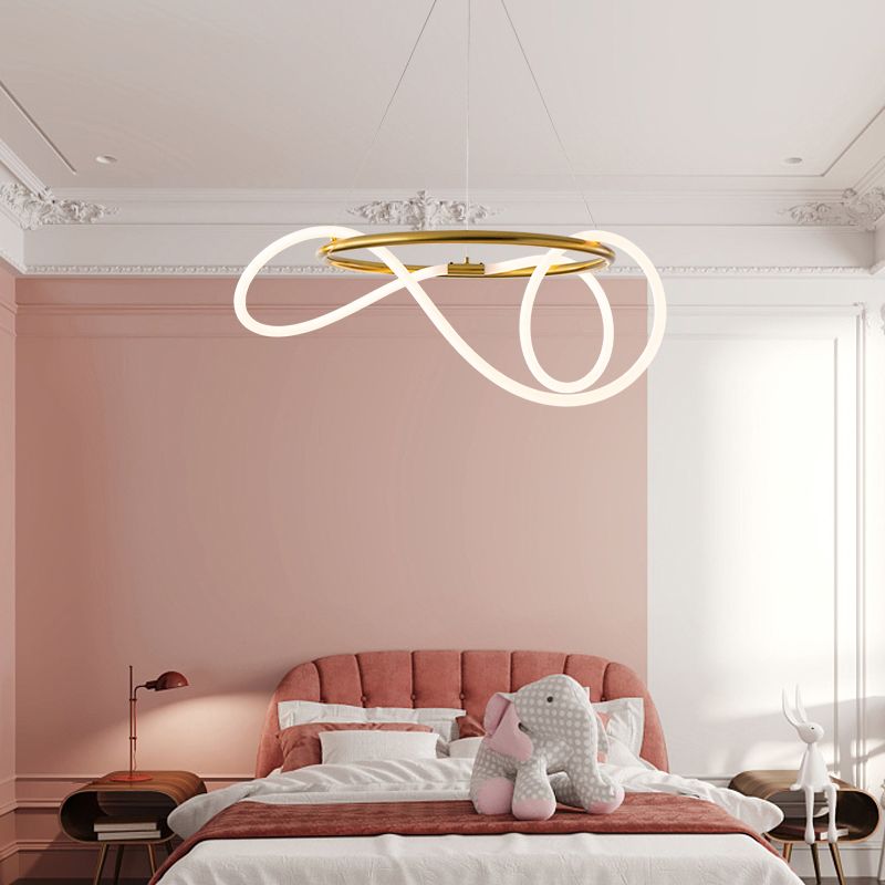 Moderne Kronleuchterbeleuchtungskörper Wohnzimmer Linear Kronleuchterlampe in Gold