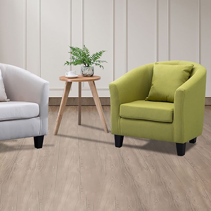 Contemporary Basic Four Legs Armchair Arms Included Barrel Accent Chair